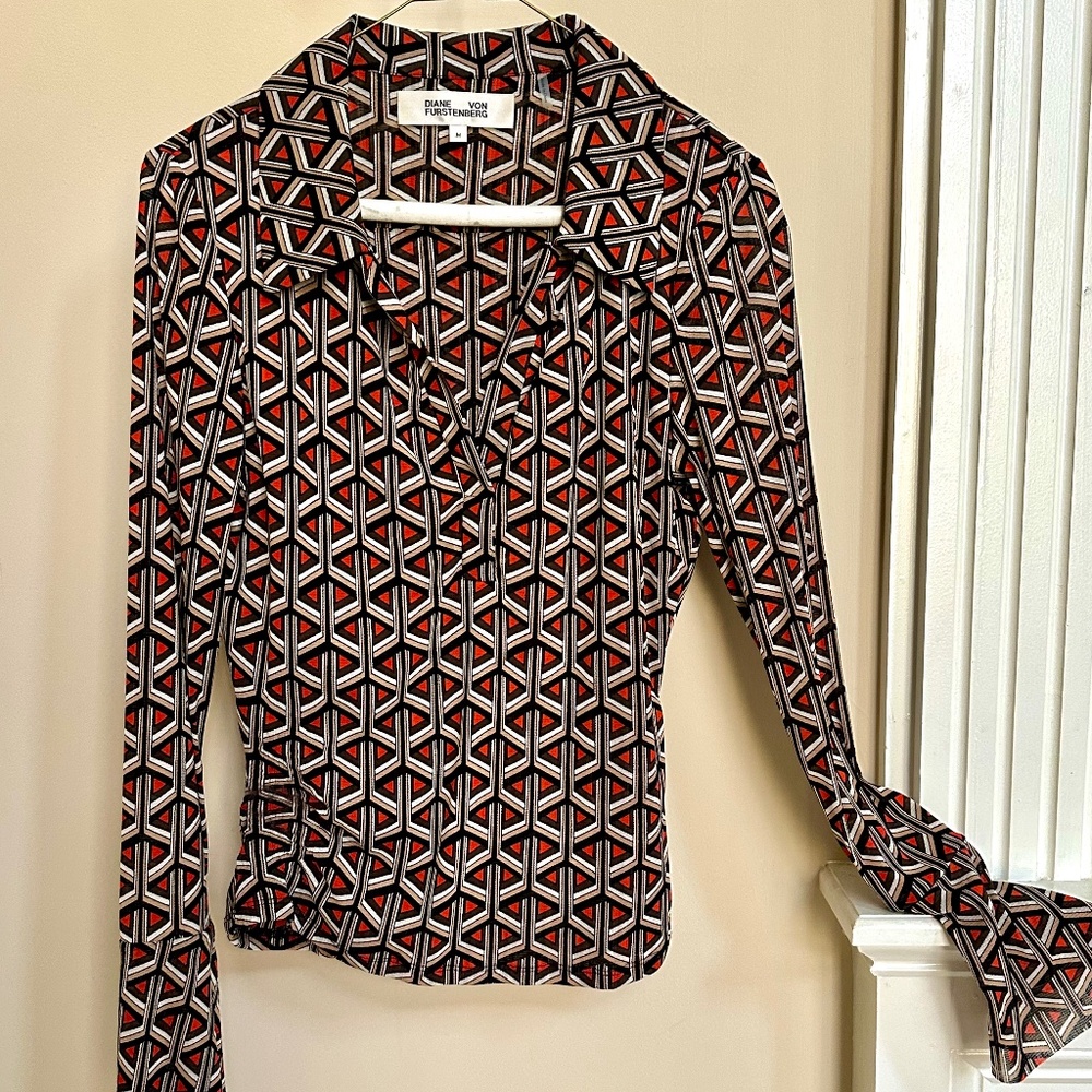 Diane von Furstenberg Ali stretch mesh top in multi